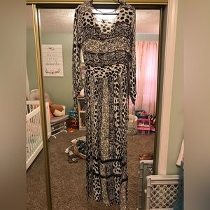 Printed long sleeve maxi dress